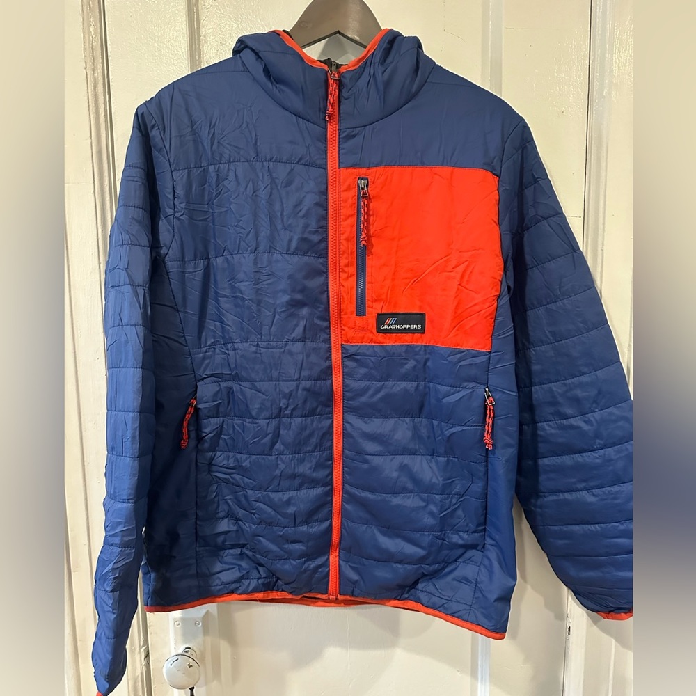 Cameo CompressLite Hooded Jacket | blue-red / Black. Reversible. Mens size Small